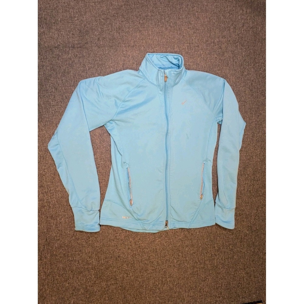 Nike Dri-Fit Running Quarter Zip Jacket Turquoise Women's Size Medium Youth